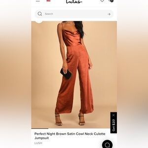 Lulus Satin Cowl Neck Jumpsuit